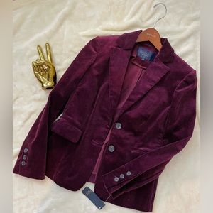 NWT Rachel Roy Corduroy Blazer Aubergine Small